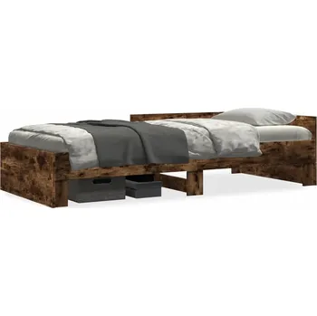 Postel Rám postele kouřový dub 193 x 78 x 50 cm s bočními madly