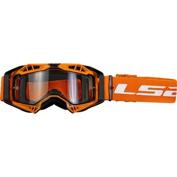 Motodoplněk BRÝLE LS2 AURA ENDURO ORANŽOVÉ Čiré Sklo+Pinlock+Chránič Nosu Motokrosové