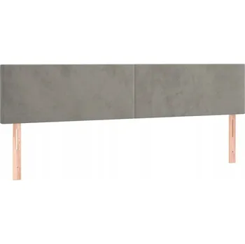 Světle šedé čelo postele sametové 180 x 5 x 78/88 cm