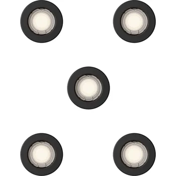 Bodové svítidlo Peridot Rec Kit Rd zapuštěné svítidlo kulaté 7W, AC 220-240, IP20, (5 ks), černá