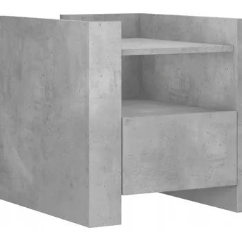 Noční stolek Noční stolek šedý beton, 45 x 50 x 50 cm se zásuvkou