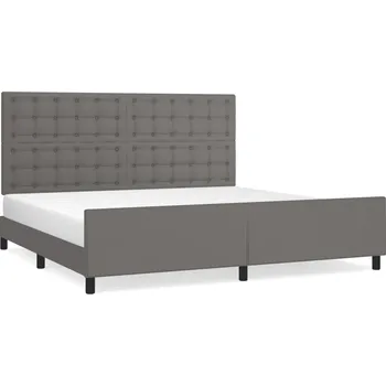 Postel Rám postele s čelem šedá 203 x 206 x 118/128 cm