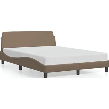 Postel Rám postele s opěrkou hlavy, cappuccino, 218 x 145 x 74,5 cm