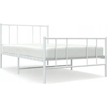Postel Kovový rám postele bílý 196 x 105 x 90 cm s úložným prostorem