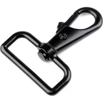 Kovová karabina otočná, průvlek 40 mm, střední, 1 černý lak