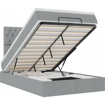 Matrace Otoman s matrací 193x120x118/128 cm světle šedý, matrace 120x190x20 cm