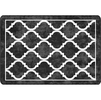 Koberec Koberec Sametový Protiskluzový Černo-Bílý 160 x 230 cm