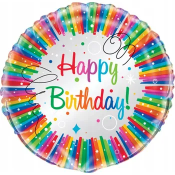 Balónek Fóliový balónek k narozeninám Duha - 47 cm Narozeniny
