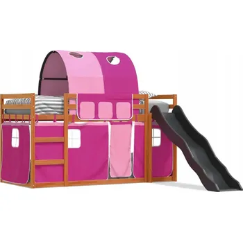 Postel Patrová postel se skluzavkou, voskovaná hnědá, 205,5 x 97,5 x 113 cm