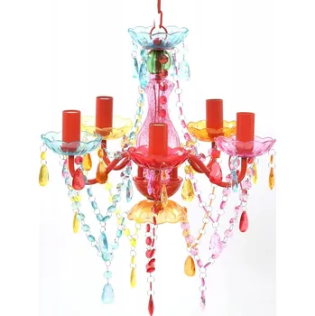 Klasický lustr s barevnými krystaly, 80x43x88 cm