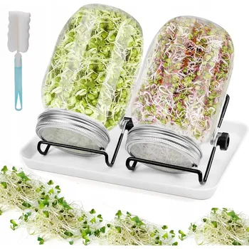 Sklenice Nakličovací Nádoba ve sklenici s podstavcem 1000 ml RYCHLÉ PĚSTOVÁNÍ domácí sklenice