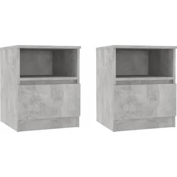 Noční stolek Noční stolek se zásuvkou a policí, betonu šedý, 40x40x50 cm