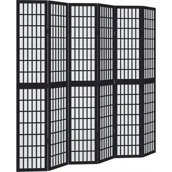 Paraván Paraván z masivního dřeva Paulownia Černý 210-215 x 220 cm