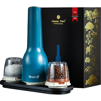 Mlýnek na kávu FinaMill Elektrický mlýnek USB modrý dárková sada
