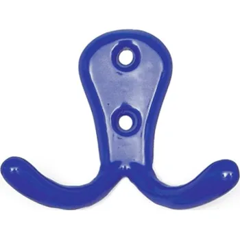 Věšák H2m háček Dvojháček modrý (Nástěnný dvojháček. Vhodné řešení pro nábytek v interiéru.)