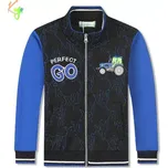 Teplá chlapecká mikina Kugo FM0362 černá / modré rukávy