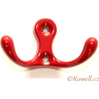 Věšák H2C háček Dvojháček - červený (Nástěnný dvojháček. Praktický doplněk do interiéru.)