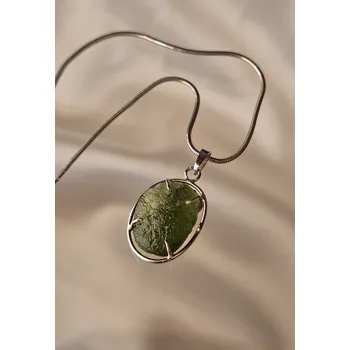 Přívěsek Vltavín Moldavite Stříbrný přívěsek s vltavínem P37 0131
