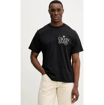 Pánská móda Bavlněné tričko Calvin Klein Jeans LV14RE801G černá 99X, vel. L