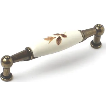 Nábytkové kování 17028 - ERIKA 96mm staromosaz porcelán podzim (17028 - ERIKA 96mm staromosaz porcelán podzim v povrchu mosaz. Praktický doplněk do interiéru.)