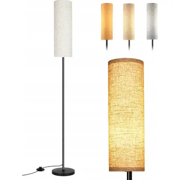 Stojací lampa STOJACÍ LAMPA PODLAHOVÁ TUBA STÍNÍTKO LED E27 JUTOVÉ PŘÍRODNÍ STÍNÍTKO 175CM