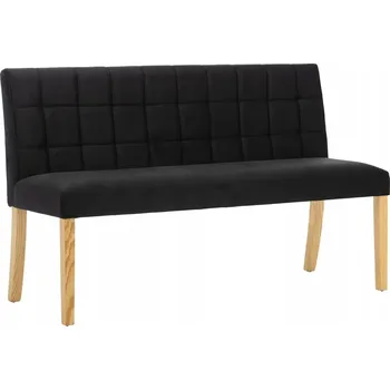 Sametová lavice s prošíváním, černá, 140x56x86 cm