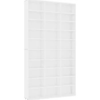 Komoda Skříňka na CD s 30 přihrádkami, bílá, 102 x 16 x 177,5 cm