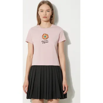 Bavlněné tričko Maison Kitsuné Floating Flower Baby, XS, růžová, 30X