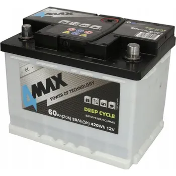Autobaterie Akumulátor 4MAX DEEP CYCLE 60Ah 450Wh P+