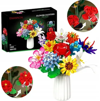 ostatní stavebnice STAVEBNICE KVĚTINY VĚČNÉ KVĚTINY KYTICE RŮŽE DÁREK 1064 DÍLŮ