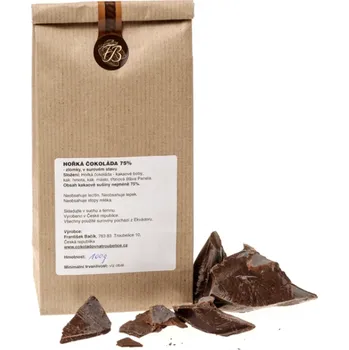Čokoláda HOŘKÁ ČOKOLÁDA 75% - zlomky - VARIANTY: 100 g, 500 g, 1 kg ČOKOLÁDOVNA TROUBELICE Balení 2: 100 g