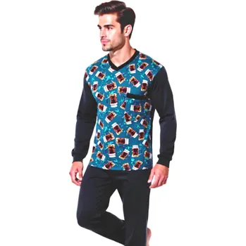 Pánské pyžamo Pánské Pyžamo Dlouhé FOLTÝN PD 363 Velikost: 6XL