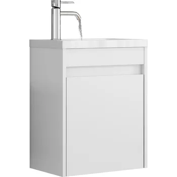 Policová skříň Závěsná skříňka s umyvadlem Houseland Lila 40 cm bílá