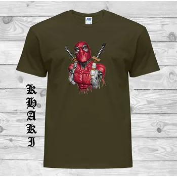 Pánské oblečení levne-bavlnene-tricko-potisk-ninja Barva: Khaki, velikost: XXL