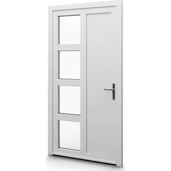 Vchodové dveře ALUPLAST Plastové jednokřídlové hlavní vchodové dveře zlatý dub/bílé 19 Otvírání: Levé, Šířka v cm: 100, Výška v cm: 200