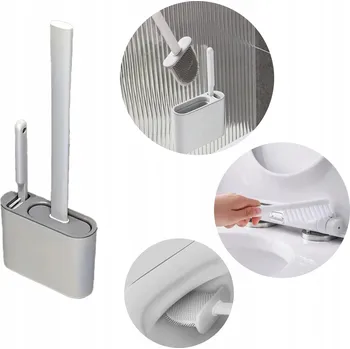 WC štětka SADA WC KARTÁČ FLEXIBILNÍ SILIKONOVÝ BÍLÝ KARTÁČ DO ŠTĚRBIN