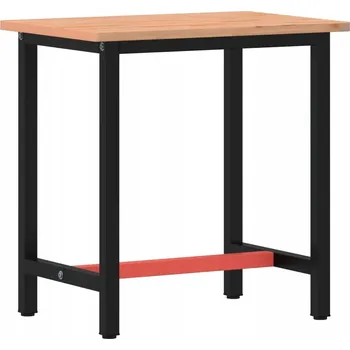 Obraz Pracovní stůl z masivního bukového dřeva, 80x55x81,5 cm, černo-červený