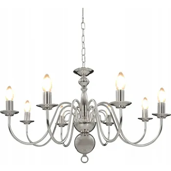 Stropní lustr klasický elegantní, stříbrný, kovový, 80x45 cm