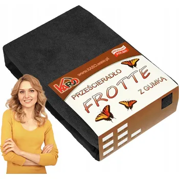 Prostěradlo Froté prostěradlo s gumou 160x200 černé KARO