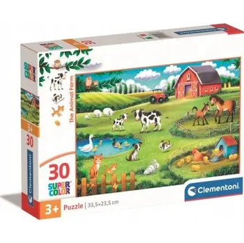 Puzzle Puzzle 30 Super Color Zvířecí farma 20286 Clementoni