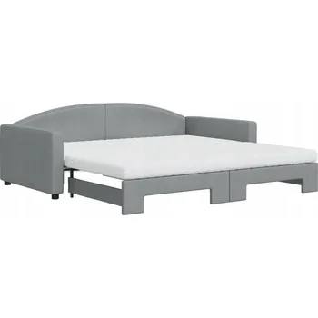 Pohovka Rozkládací lehátko-pohovka světle šedá 223 x 110 x 75 cm