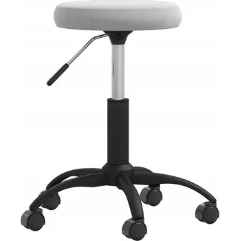 Otočná kancelářská židle, samet světle šedá, 31x(42-54) cm, ocel lakovaná