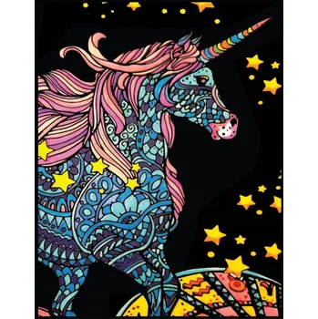 Obraz Barevný. Sametový obrázek 29,7x21 Jednorožec Znamení Zvěrokruhu