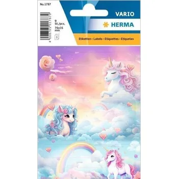 samolepka Samolepky - Pohádkoví jednorožci 9 ks Herma
