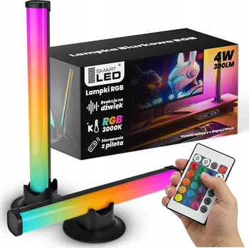 Lampička LED RGB Herní Stolní Lampa Sloupky Light Bar Ambientní Kolony Dálkový Ovladač