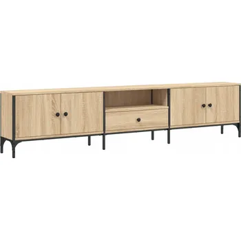 Televizní stolek TV stolek z materiálu na bázi dřeva a kovovým rámem, Dub Sonoma, 20