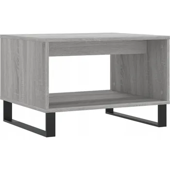 Konferenční stolek Konferenční stolek s železnýma nohama, šedý dub sonoma, 60x50x40 cm