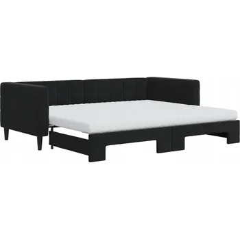 Zahradní lehátko Černá lenoška 2 v 1 s funkcí spaní, rozměry: 223 x 100 x 68 cm