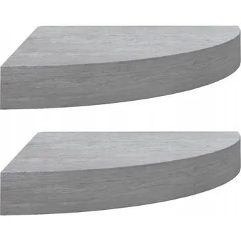 police Stylové Rohové Police MDF a Kov, Šedá Betonu, 35x35x3,8 cm