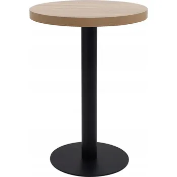 Jídelní stůl Bistro stolek MDF světle hnědý / ocel černá, 60x75 cm, tloušťka desky 3,8 cm